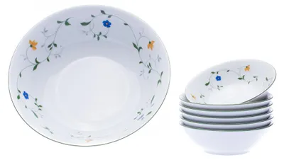 Produktbild von Thun 1794 Kompottenset, Porzellan, Wiesenblumen, Jana/Angelika, Thun, 7 d.