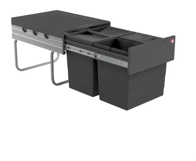Produktbild von Hailo Abfallsammler 3642532 Raumspar-Tandem 2x 8,5 +18 L dunkelgrau