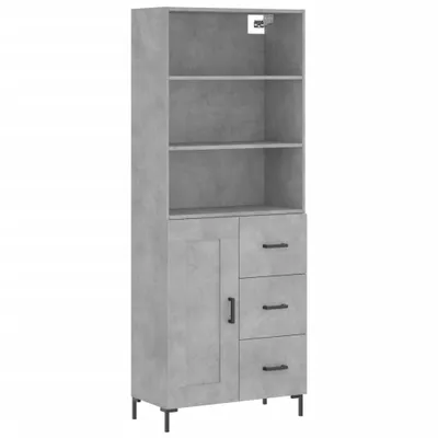 Obrázek produktu pro Skříň highboard betonově šedá 69,5x34x180 cm kompozitní dřevo