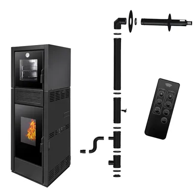 Obrázok produktu pre Sporák na pelety s rúrou Ardoria 13 kW Sannover + inštalačná súprava