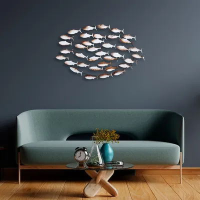 Produktbild von Wallity, Alabalık- DYU1131, Bunt, Sonstige Wohndekorationen, 94 x 58 x 5 cm, 100% Metall