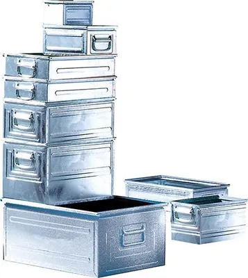 Produktbild von Stapeltransportkasten Stahl Gr.A verzinkt B300xT500x200 mm