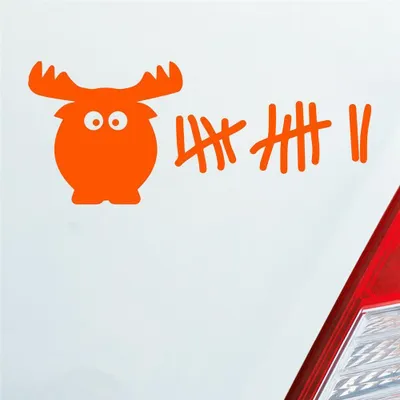Produktbild von Auto Aufkleber Elch Liste Kills Drive Fast Strichliste 6x15 cm Orange Sticker Heckscheibenaufkleber