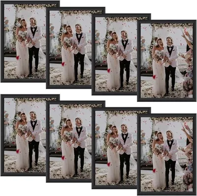 Produktbild von PromoHome® Fotorahmen 21x29,7 cm, 8 Stück Bilderrahmen A4, Schwarz