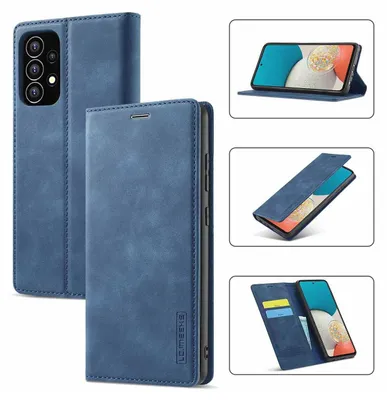 Image de Galaxy A53 5G Étui en cuir avec fonction support et porte-cartes, étui portefeuille pour Samsung Galaxy A53 5G bleu