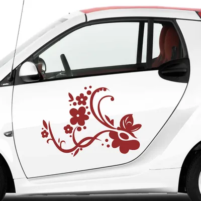 Produktbild von Aufkleber - Autoaufkleber-Set Rankelement Vera, 2 Stk. je 50cm x 36cm dunkelrot - Tuning Carystyling Heckscheibe Auto