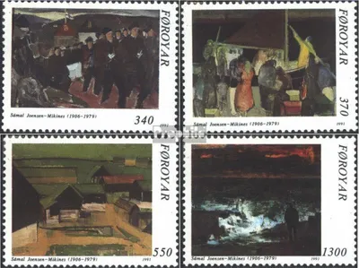 Produktbild von Briefmarken Dänemark - Färöer 1991 Mi 223-226 (kompl.Ausg.) gestempelt Sámal Joensen-Mikines