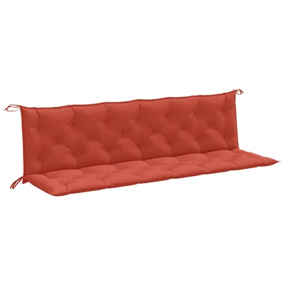 Image de Coussins de banc de jardin lot de 2 rouge mélangé tissu