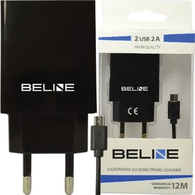 Zdjęcie produktu dla Beline Travel charger 2xUSB + microUSB 2A black