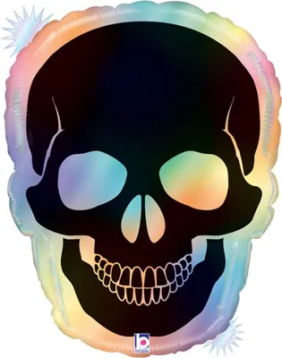 Produktbild von Shape Folienballon "Opal Skull Rainbow" | 69 cm