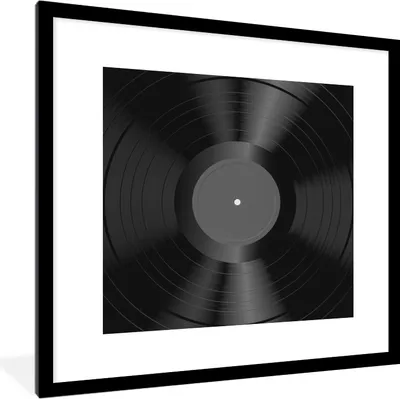 Produktbild von MuchoWow® Gerahmtes Poster Vinyl LP - Jahrgang - Grau 40x40 cm - Poster mit Schwarzem Bilderrahmen Wandposter Rahmen Foto Bilder - Poster - Plakat im Rahmen