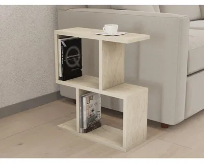 Image de Table d'Appoint - 45 x 51 x 17 cm - Effet Travertin