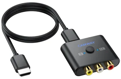Image de Adaptateur RCA vers HDMI, convertisseur composite CVBS AV 1080P avec câble HDMI de 50 cm