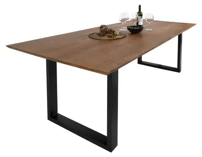 Produktbild von Esstisch 280x100cm Akazie massiv nussbaumfarben schweizer Kante U-Gestell ATLANTA