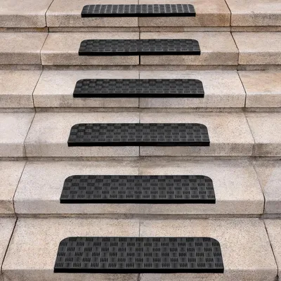 Immagine prodotto di Set di 6 tappetini in gomma antiscivolo - adatti per le scale - 65 x 25 cm