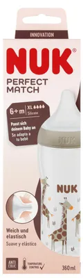 Produktbild von NUK Perfect Match Flasche 360ml Giraffe Gr. XL 10216018