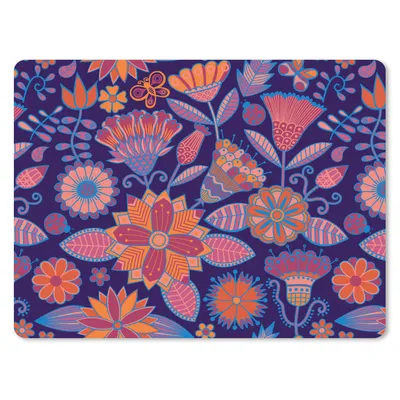 Produktbild von MuchoWow® Mauspad Mousepad Schmetterling - Blumen - Muster 40x30 cm - Mousepads - Maus Mat - Pad - Mausunterlage - Anti Rutsch