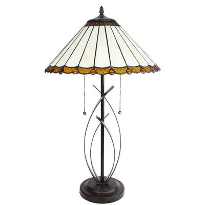 Produktbild von Clayre & Eef Tiffany Tischlampe Ø 41x69 cm Beige Braun Glas