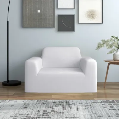 Produktbild von The Living Store Stretch-Sofahusse Weiß Polyester-Jersey