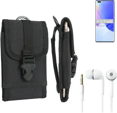 Produktbild von K-S-Trade Holster Schutz Hülle kompatibel mit Huawei nova 9 Pro Gürteltasche Handy Hülle Tasche outdoor Seitentasche schwarz 1x + Kopfhörer
