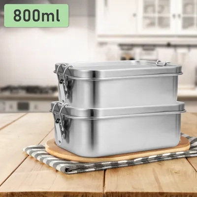 Obrázek produktu pro TolleTour 2*800ml krabička na oběd bez plastu BPA free lunch box krabička na oběd z nerezové oceli