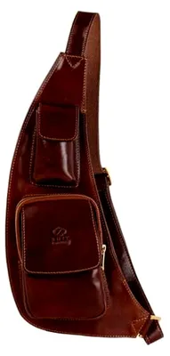 Produktbild von Brusttasche Leder - Damen und Herren Bauchtasche - Sling Bag - 100% Leder - Italienische Handwerkstradition