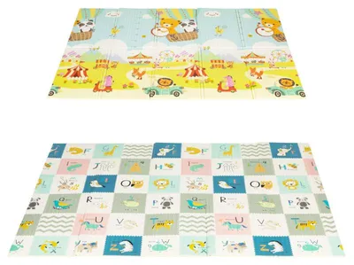Productafbeelding van ECOTOYS ECOEVA014 Educatief speelmatje van schuimrubber, dubbelzijdig, opvouwbaar, 147 × 193 cm
