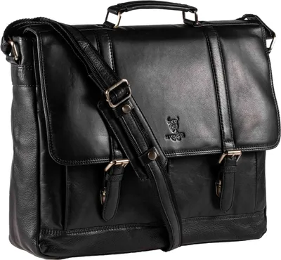 Produktbild von MATADOR XXL Leder Umhängetasche DUBAI Laptoptasche 18 Zoll Schwarz