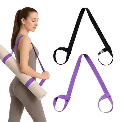 Imagen del producto de Correa de transporte para esterillas de yoga, ajustable, de algodón, ideal para pilates y yoga