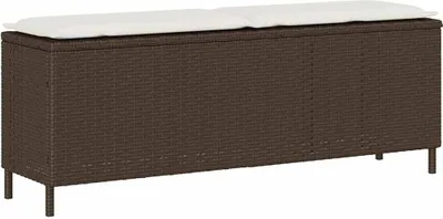 Produktbild von "2026 Promotion" Gartenbank/Parkbank, bis 150Kg, mit Kissen, Braun 110x30x40,5 cm Poly Rattan - Gartenbänke CC25653