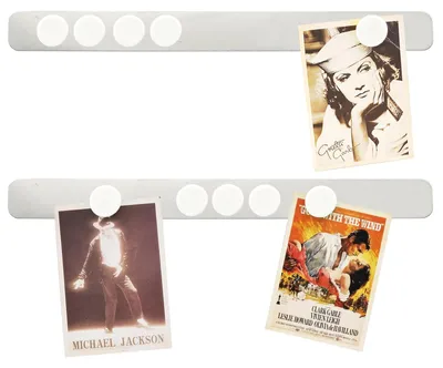Productafbeelding van Magneetstrips – Zelfklevend, roestvrij staal – Memobord voor keuken, fotowand en kalender – Klein, 2 stuks, inclusief 10 witte magneten