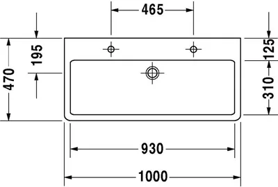 Produktbild von Duravit Duravit Waschtisch VERO m ÜL HLB 1000x470mm geschl 2 HL we