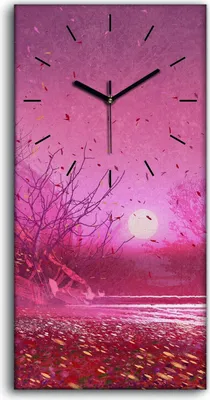 Produktbild von Dekor Leinwand Uhr Wandbilder Geräuschlos Kunstdruck 30x60 ÖlMalerei Bäume - schwarze Hände