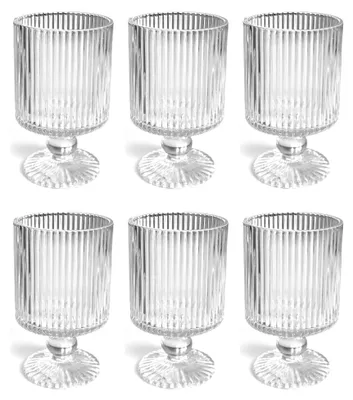 Produktbild von Teelichthalter 6x "Kelch" Ø7 x 12cm. Windlicht Teelichtglas 6 Stück