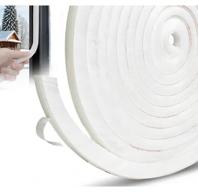 Produktbild von Zugluftstopper Türdichtung Fensterdichtung - 5 m - 9 x 5 mm - Weiß - Für Fenster und Tür