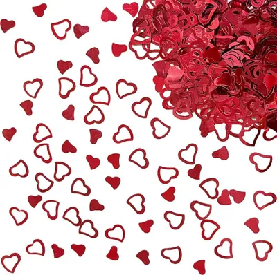 Produktbild von Herz Konfetti Hochzeit - Glitter Rot Konfetti für Geburtstag, Tischdeko, Heiratsantrag, Jahrestag, Valentinstag Dekoration