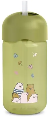Kindertrinkbecher mit Strohhalm - 340 ml, Auslaufsicher und Spülmaschinenfest