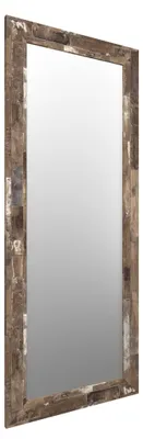 Obrázok produktu pre Zrkadlo na stenu STYLER JYVASKYLA, 148x56 cm, hnedé, imitácia dreva, obdĺžnikový tvar, rám z MDF, celotělové zrkadlo, vhodné do chodby, spálne alebo kúpeľne, moderný štýl