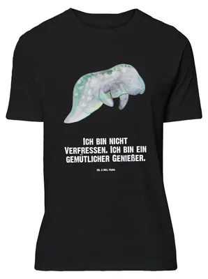 Produktbild von Mr. & Mrs. Panda T-Shirt Seekuh Chillen - Schwarz - Geschenk, Großes, Abnehmen, Meer, Essen, Diät, Zucker, Süßigkeiten, Shirt, Oversize, Tshirt, Lustiges