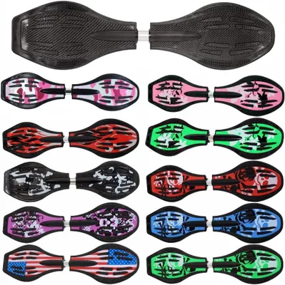 Productafbeelding van Waveboard - Casterboard Streetboard - Buiten skateboarden - ABEC9 kogellagers - 86 cm - Carbon-look