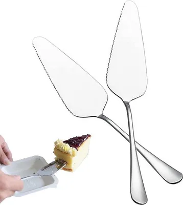 Produktbild von Famanu Tortenheber Set 10 Stück - Edelstahl, gezackte Kante, spülmaschinenfest