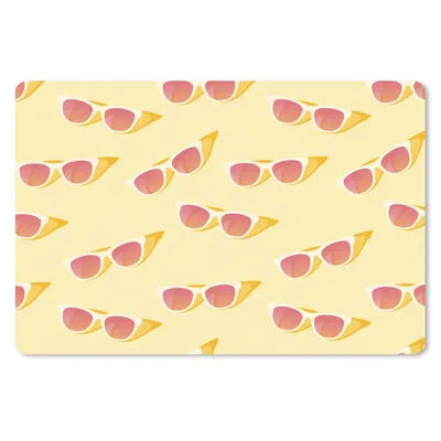 Produktbild von MuchoWow® Schreibtischunterlage Sonnenbrille - Sommer - Pastell 60x40 cm - XXL Mauspad - Großes Mauspad