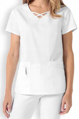 Produktbild von Medizinischer Damen-Tunika, V-Ausschnitt, Klinikkleid, Größe XXL
