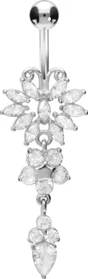 Produktbild von Bauchnabelpiercing Chirurgenstahl Bananabell SCHMETTERLING + BLUME