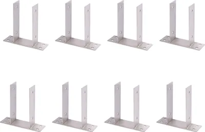 Immagine prodotto di Supporto per pali a U 8 x di Alberts, da avvitare, acciaio inossidabile, per pali in legno da 91 mm, altezza 200 mm