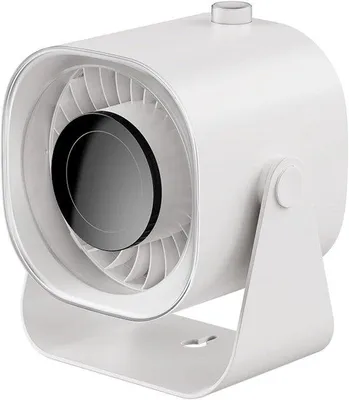 Zdjęcie produktu dla Mini wentylator USB – cichy, przenośny, obrót o 220°, wyświetlacz LED, do biura, sypialni i domowego biura – biały