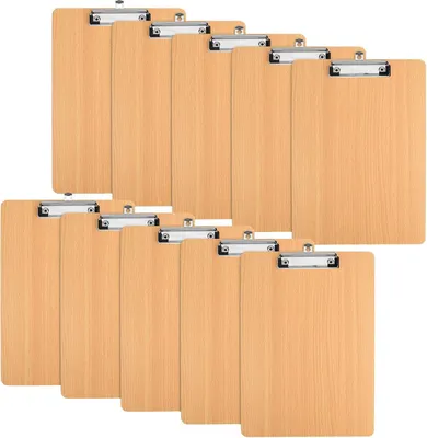 Produktbild von Holz-Klemmbrett-Set von 10 Stück - A4-Format für Schule, Büro und Restaurant