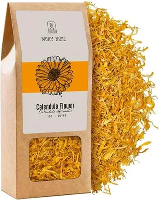 Produktbild von Mary Rose - Ringürneblume Blütenblätter 10g - 100% Natürliche Getrocknete Essbare Blüten - Vielseitig für Tee, Speisen, Deko, Aromatherapie
