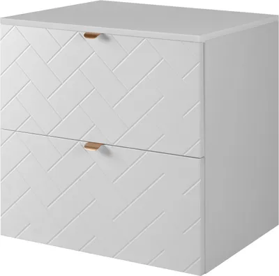 Productafbeelding van Badkamerkast, wit met gouden handgrepen / met bovenblad, 60 x 57 x 46 cm