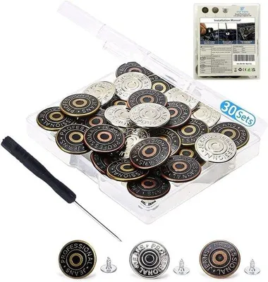 Immagine prodotto di Bottoni in metallo da 17 mm per riparare i jeans